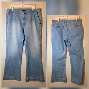 Coldwater Creek Womens Size 18 Light Wash Denim Trouser Jeans Wide Leg Mature